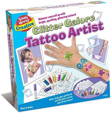 Girl Girls Kids Children Child - Become A Glitter Galore Tattoo Artist - Top Rated Arts &amp; Crafts - Christmas Xmas Stocking Filler Gift Present Fun Body Art Games &amp; Toys Idea Age 6+ Party Fun Kit