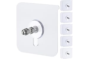 Uniclife 10 Adhesiva Häftklamrar för Bilder, Hållare 12 kg, Häftklamrar utan Naglar, Adhesiva Väggfästen 16 mm, Transparenta