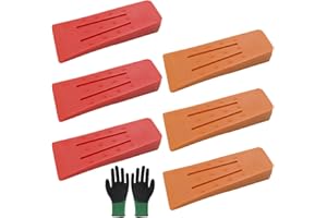 AVCXEC Coin Dabattage Plastique, 6 Pièces Coin Abattage 6 Pouces, Cales Forestières, Cale Dabattage pour Tronçonneuse, Bois, Labattage Contrôlé des Arbres, Résistant Aux Chocs, Orange, Rouge