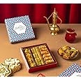 The Baklava Box Assorted Baklavas (250 gram) of Pyramid, Finger, Cashew Square Baklava Sweet with Fresh Ghee, Nuts and Honey Packed in Imperial Gift Box