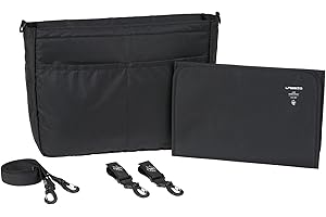 LÄSSIG Baby Kinderwagenorganizer Taschenorganizer inkl. Kinderwagenbefestigung und Schultergurt/Casual MIX Multi Bag black