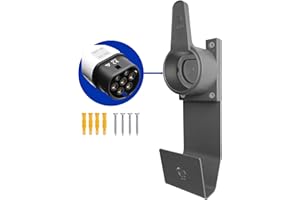 Egnio Type 2 EV Cable Organiser, Wall Mount Holder for Electric Car with IEC 51296-2 Plugs, Weather Proof Holder for Most EU Grey EVs Charging Cable Tidy, Including Mounting Kit