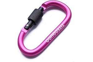 TITECOUGO Aluminum Alloy D-Ring Locking Carabiner Key Chain Clip Hook Multiple color and quantity combinations
