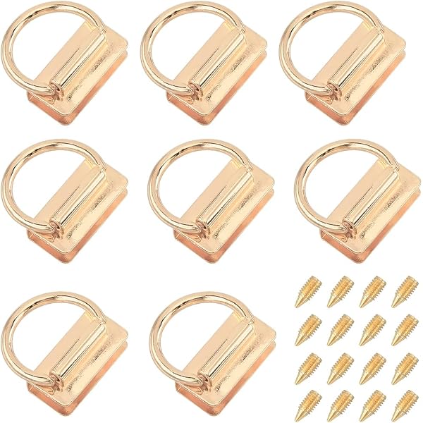 QUARKZMAN Lot De 4 Boucles De Sangle Feuille Métal Doré Clair 36mm – Anneaux D Pour Sacs & Accessoires DIY