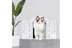 Yuhtech Drzwi dla kota, klapa dla kota, drzwi wewnętrzne, do drzwi zewnętrznych, 23,5 x 17 cm, odpowiednie do każdych drzwi, łatwy samodzielny montaż