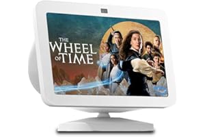 IRONA Adjustable Stand for Echo Show 8 (3rd Gen), Magnetic Mount Accessories Compatible with All-new Echo Show 8, 360 Degree Rotation Tilt and Anti-Slip Base (White)