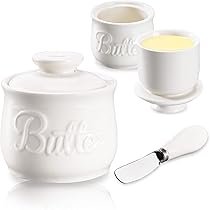 Burriera Francese In Porcellana - Portaburro Con Coperchio E Coltello, Senza Frigo - Foto 9