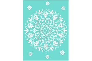 OLYCRAFT Plantilla autoadhesiva para serigrafía de Seda Plantillas de patrón Reutilizables patrón de Flores para Pintar en Tela de Madera Camisetas de Pared pizarras de Madera 28 x 22 cm