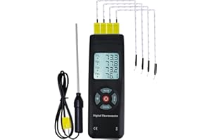 GAIN EXPRESS 4 Canale Termocoppie di Tipo K con K-Tipo Digitale Termometro Metallo & Perlina Sonda Termometro Retroilluminazione Temperatura Strumento Tallone Sonda Gamma -50~400 ° C (-58~752 ° F)