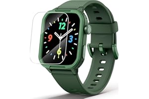 JOYELE Kinder Smartwatch für Jungen Mädchen, Gehärtetes Glas Aktivitäts Tracker Uhr IP68 wasserdichte Con Displayschutzfolie, 19 Sportmodi, Herzfrequenz Schlafmonitor, Schrittzähler, Kindergeschenke (Grün)