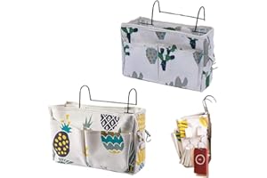 RKLLEJS 2 Stück Bett Organizer Bett Tasche, Kinder Betttasche Organizer, Etagenbett Organizer, Betttaschen Hochbett, Multifunktionale Betttaschen, für Zeitschriften, Fernbedienungen, Zeitungen, Handys