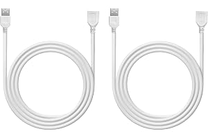 Clearhill 2m/6,56ft 2-pack USB-hane till hona förlängningskabel med 2-polig 22AWG-ledning, vit, för USB-bordsfläkt, LED-band