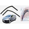OEMM Set Of 2 Wind Deflectors IN-CHANNEL Type Compatible with CITROEN DISPATCH/JUMPY, PEUGEOT EXPERT/TRAVELLER, TOYOTA PROACE 2016 to 2023 Models Side Visors Window Deflectors