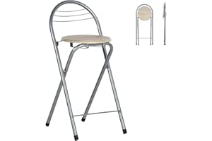 LIINK1GA Tabouret Haut de Bar Pliant Lot de 2, Tabouret et Chaise de Bar Haute Pliante Pliable avec Dossier pour Exterieur Interieur Camping Jardin Balcon Salon/Assise Imitation Chêne /Hauteur D'assise 61CM
