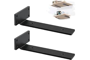 MLOQI 2 Pack Scaffold Board Shelf Brackets Heavy Duty, Floating Shelf Bracket, 5mm Thick Wall Brackets for Shelves (12 inches)