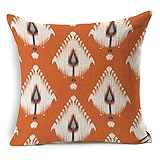 HT&PJ Dekorativ Baumwolle Leinen Mischung Sofa Kissenbezug Rot Indianischstil Muster 45cmx45cm