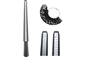 AOMIGT Ringgrößenmesser,Messdorn,Ringgrößen-Bestimmer,Ringstock Ringgrössenmesser,Ringmaß Ringmaß-Set,Messring-Set zur Bestimmung des Ringdurchmessers,Ringgrößenwerkzeug zur Bestimmung des Ringdurchmessers