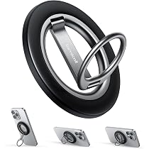 VENINGO Supporto Magnetico Anello Per Cellulare – Presa Ergonomica E Supporto Multiuso, Super Magneti N55, Adatto A IPhone 12-16 E Android, Nero