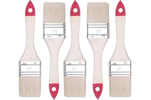 HARDY WORKING TOOLS M7 Pennellesse Set 5-sezioni, Larghezza 2 pollice-5 pezzi, Pennello Set con manico in legno, Pennello di verniciatura 5PCS, Serie *30*, A0200-300520