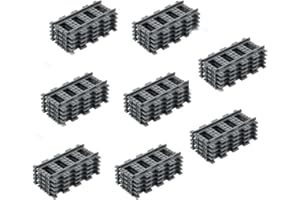 SAIKER City Schienen Bausteine Set, 40 Stück City Schienen Erweiterungsset City Zug Schienen Zubehör Klemmbausteine Kompatibel mit Lego (40 Stück Gerade)