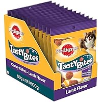 Pedigree Tasty Bites Chewy Cubes, Lamb Flavour, 50 Gram (Pack of 12)