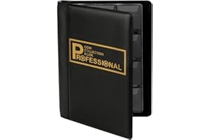 LTZGO UKOFEW Classeur Monnaie 120 Poches, Classeur Pieces de Monnaie Rangement 10 Pages, Album Numismatique Collection Piece Euro 3x3cm, Livre Pieces de Monnaie Collection pour Collectionneurs (Noir)