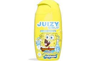 ‎JUIZY WOW SPONGEBOB Sirup ohne Zucker | Kokos - Ananas | Zuckerfreier Getränkesirup für Schwammkopf Fans (Wassersprudler kompatibel) | Natürlicher Frucht Geschmack - Low Calorie - More Fun | Kids Vegan 1 x 65ml
