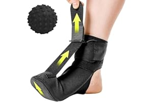 TOEECY Stecca Notturna per Fascite Plantare e Tendinite d'Achille con Cinghie Regolabili e Sfera Massaggiante Sollievo dal Dolore ai Piedi per Fascite Plantare e Piedi Piatte （Nero/L）