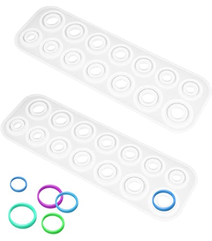 Stampo Silicone Per Resina A Forma Di Anello - 7 Misure - Trasparente - Fai Da Te Gioielli - Foto 3