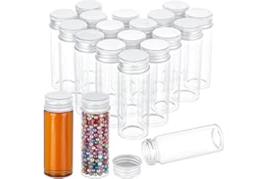 BENECREAT 20 bottiglia Sigillata In Vetro Da 40 ml con Tappo A Vite In Alluminio, Fiala di Campione Liquido Trasparente con Sigillo Vuoto per Campioni, Bottiglie di Messaggi, Forniture per Matrimoni