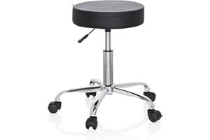 ‎HJH OFFICE hjh OFFICE 729410 Bürohocker Operator II Kunstleder Schwarz Hocker höhenverstellbar mit Rollen