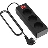 Garza - Power Strip 3 Sockets with Switch 3 m Ground Socket 3680W Black
