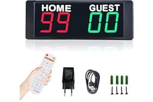 GAN XIN Anzeigetafel Elektronisch, Digitale Scoreboard 1.5 Zoll LED Anzeigetafel mit Fernbedienung für Basketball, Tennis, Volleyball, Baseball. Einstellbarer Helligkeit