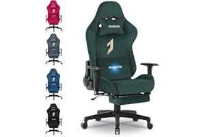 JAJALUYA Gaming Chair, Computer Chair with Footrest, Headrest, and Lumbar massage, Height-Adjustable Rotating Task Chairs, and Ergonomic PC Chair (Green)