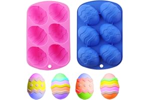 XiXiRan Stampi in Silicone di Uovo di Pasqua, 2 Pezzi Stampo 3D per Uova di Pasqua, Set di Stampi in Silicone Pasquale, Stampo Antiaderente per Uova di Pasqua, per Cioccolato, Caramelle, Torta