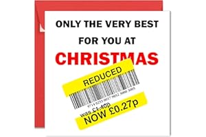 Printperfect - Funny Reduced Christmas Card - "Only The Very Best For You At Christmas" Humorous Greetings Card For Family, Friends, Him, Her, For Men, Women, Dad, Mum, Friend (Red Envelope)