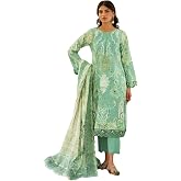 Pakistani Pure Lawn Cotton Dress Material For Women In Unstiched Material Free Size No Patches Or Laze Included...