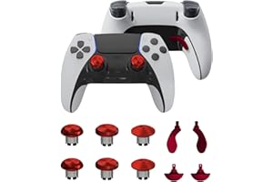 SHEN ZHEN SHI FEI HU YU YOU XIAN GONG SI Metal Thumbsticks for PS5 Edge Controller, Metallic Back Paddles Triggers Buttons Joysticks for PS5 Dualsense Controller, Replacement Accessories Parts for PS5 Edge Controller Analog Joystick