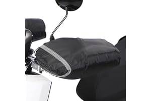 QCHOMEE Motorrad Lenker Handschuhe Winter Wasserdicht Schutz Thermo Fäustlinge Hand Covers Lenkerstulpen Warme Muffs für Motorrad