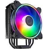 Cooler Master Hyper 212 Halo CPU Air Cooler - Jet Black Aluminium Finish, 4 Continuous Direct Contact Heat Pipes with Fins, M