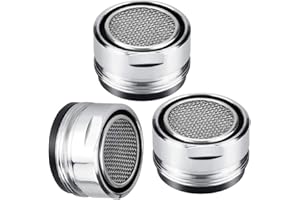 KLYNGTSK 3PACK Faucet Tap Aerator M24 Faucet Aerator 24mm Male Taps Aerators Insert Metal Taps Diffuser Faucet Flow Restrictor with Rubber Gasket for Kitchen Sink, Bathroom, Restaurant,Public (Silver)