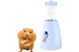 PAWSAYES Hamsters Water Bottle Feeder with Stand Drinking Dispenser Feeder(Blue)