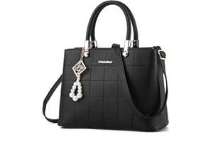 BestoU Bolsos Mujer bandolera Shopper Tote Bolso PU PIEL (Negro)