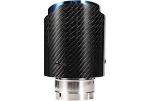 REMINNBOR Tubo de escape del coche - Cubierta de escape Negro | Tubo de escape recto de coche brillante de fibra de carbono Punta trasera Garganta de cola 63-101mm