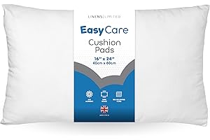 Linens Limited - Cushion Insert 40cm x 60cm, Made in the UK, Soft and Plump, Non-Allergenic Sofa Cushion Pad, Easy to Clean, Large Cushion Inner, Perfectly Fits Covers (White)