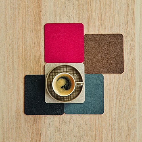 Tischset, Schwarz Leder - 2