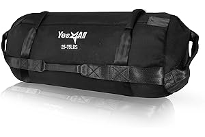 Yes4All Sandbag Regolabile per attività Fisica e Fitness con 7 Maniglie - Power Bag per allenamenti di Corsa, Core Bag per Molti allenamenti Esercizio Funzionali, e Forza 2-90kg