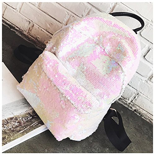 Tinksky Sequins Paillette Backpack Casual Satchel School Bag Shoulder
Bag for Outdoor Sport Hiking Daypacks for Girls Women (Beige)
