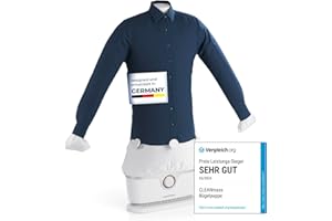‎CLEANMAXX CLEANmaxx automatischer Hemdenbügler PRO | ersetzt Bügeleisen, Bügelbrett, Dampfglätter und Steamer | Bügelgerät mit Bügelpuppe für Hemden, Blusen & Shirts | innovativ & effizient, weiß