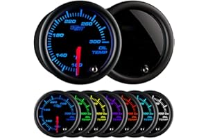 GlowShift Tinted 7 Color Oil Temperature Gauge